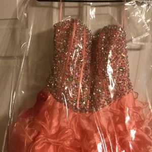 Pageant dress with rhinestones (pink dress)